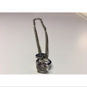 Juicy couture silver diamond ring necklace